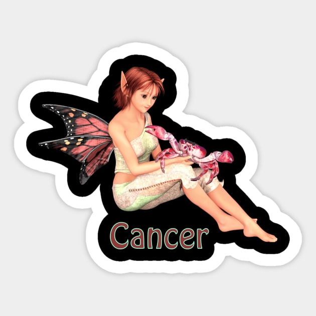 Cancer woman girl fairy faerie elf crab zodiac horoscope Sticker by Fantasyart123